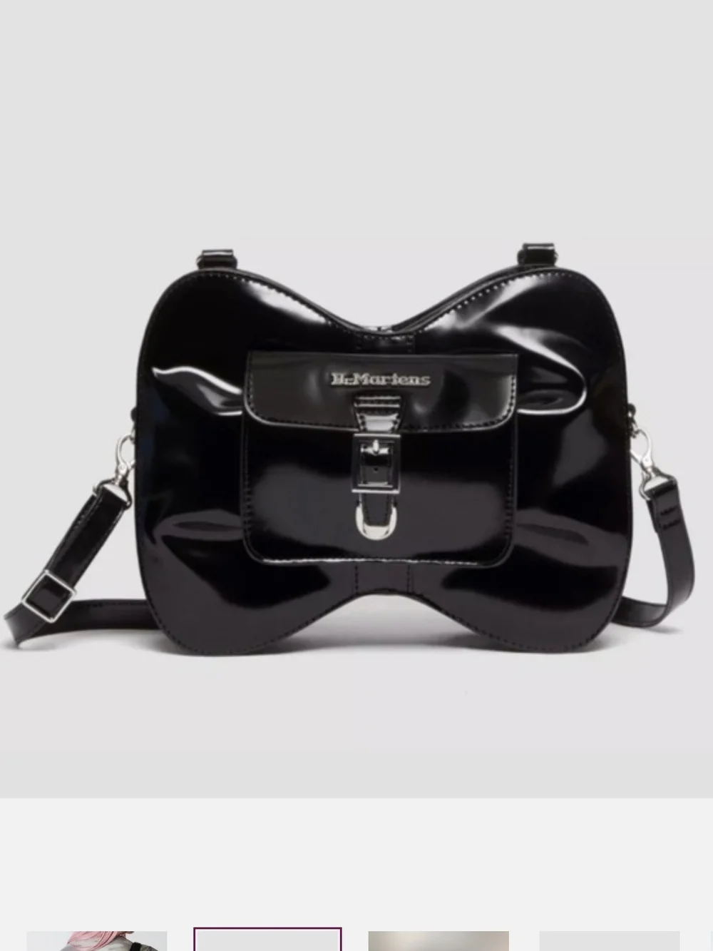 Dr. Martens Black Patent Bow-Shape Crossbody Bag